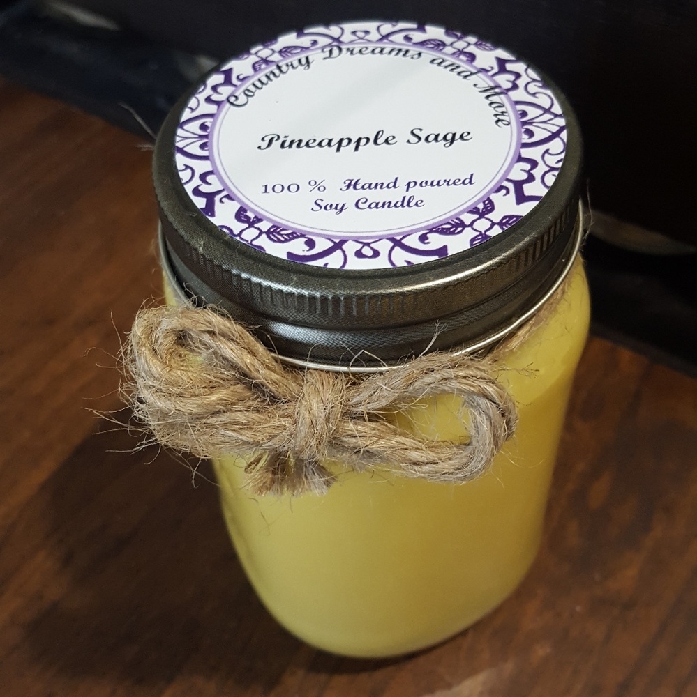 Pineapple sage 100% soy wax candle